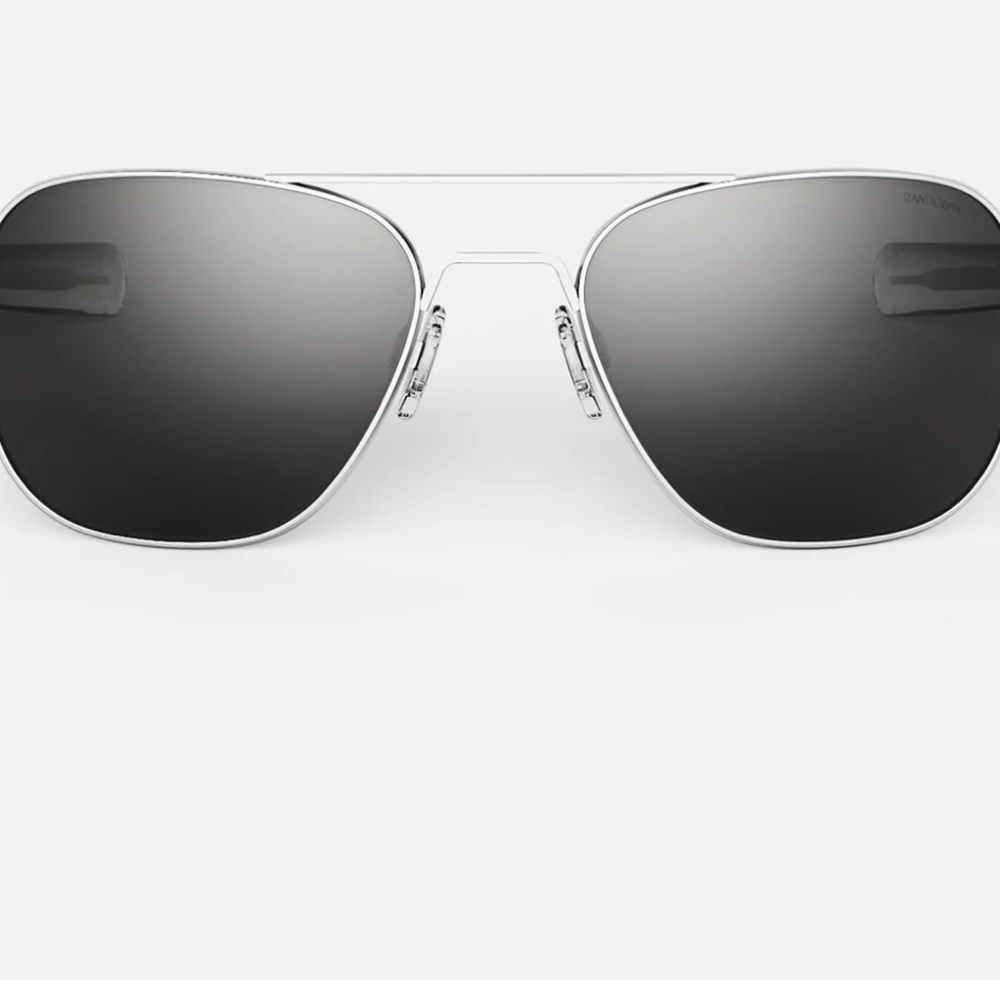 Randolph Aviator 52MM Bright Chrome Frame  Polarized American Gray Lens